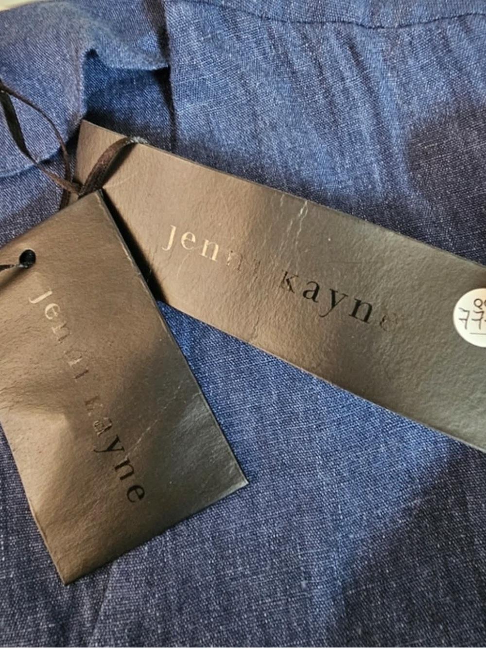 Jenni Kayne Callan Linen Dress Chambray Blue NWT L Midi Button Front Minimalist - Picture 6 of 13